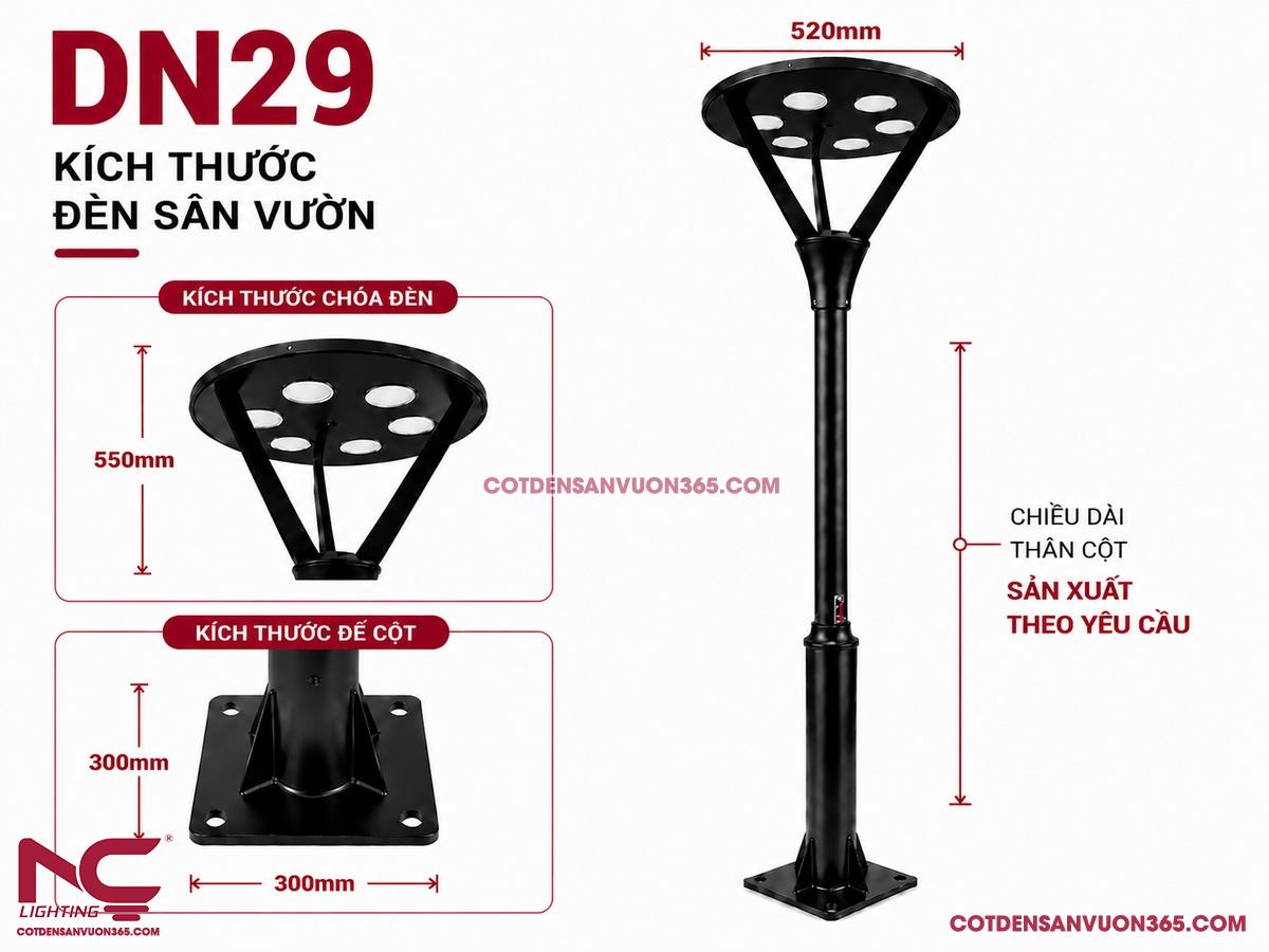 Đèn nấm sân vườn DN29 12 Cột đèn sân vườn DN29