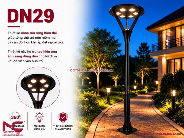 Đèn nấm sân vườn DN29 26 Cột đèn sân vườn DN29