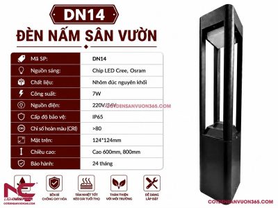 Đèn Nấm Sân Vườn DN14 22 Đèn Nấm Sân Vườn DN14