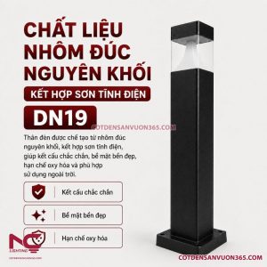 Đèn Nấm Vuông Đầu Nhựa Trong DN19