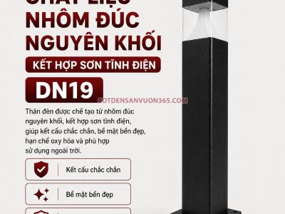 Đèn Nấm Vuông Đầu Nhựa Trong DN19