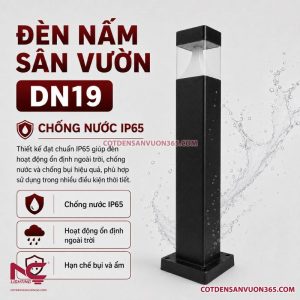 Đèn Nấm Vuông Đầu Nhựa Trong DN19