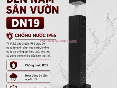 Đèn Nấm Vuông Đầu Nhựa Trong DN19