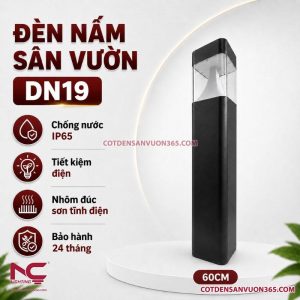 Đèn Nấm Vuông Đầu Nhựa Trong DN19