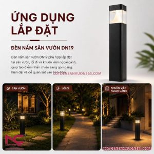 Đèn Nấm Vuông Đầu Nhựa Trong DN19