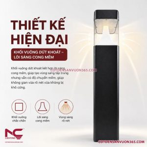 Đèn Nấm Vuông Đầu Nhựa Trong DN19