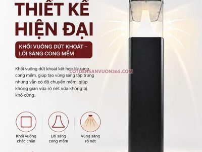 Đèn Nấm Vuông Đầu Nhựa Trong DN19