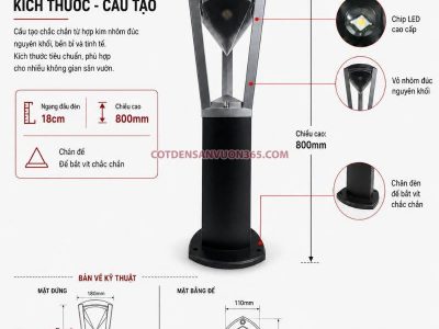 Đèn Nấm Sân Vườn DN15 14 Đèn nấm sân vườn DN15