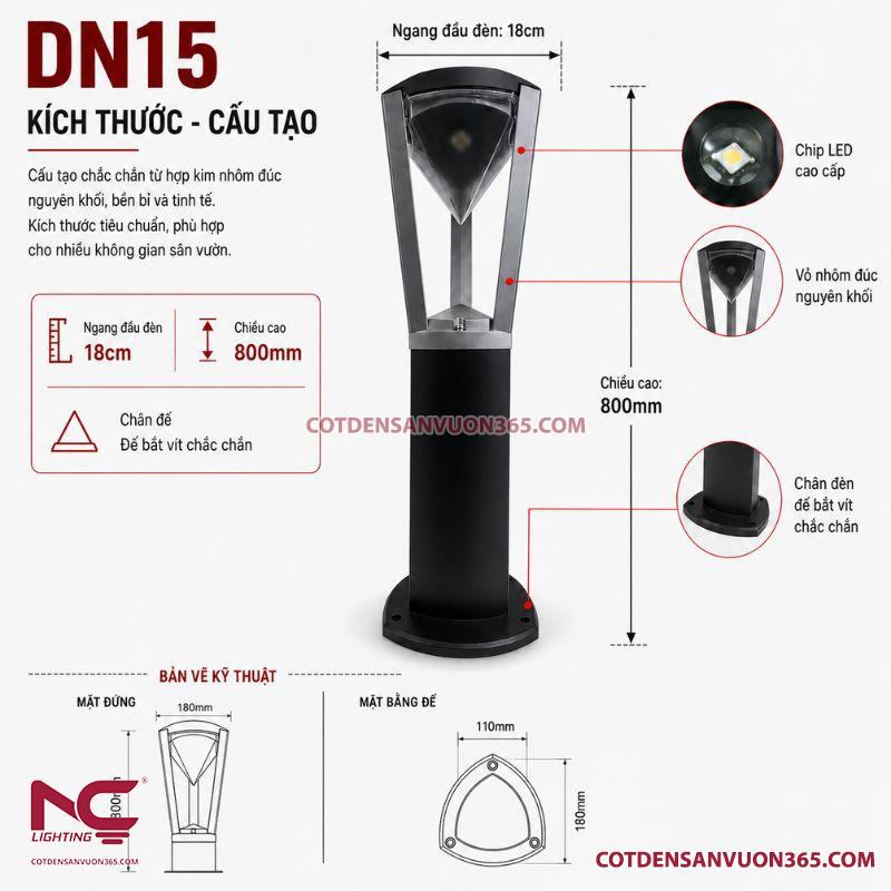 Đèn Nấm Sân Vườn DN15 25 Đèn nấm sân vườn DN15