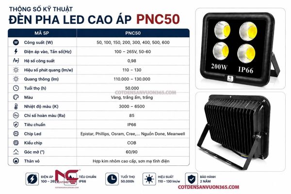 Đèn Pha Led Cao Áp PNC50 29 Đèn Pha Led Cao Áp PNC50