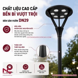Đèn nấm sân vườn DN29 Cột đèn sân vườn 365