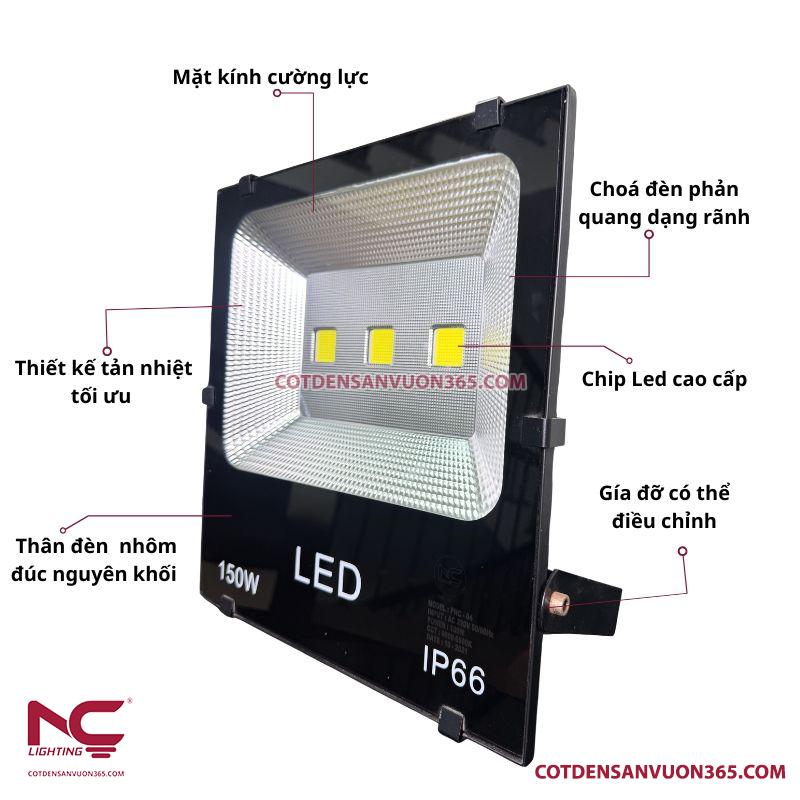 Đèn Pha Led PNC-04 P=150W Cột đèn sân vườn 365
