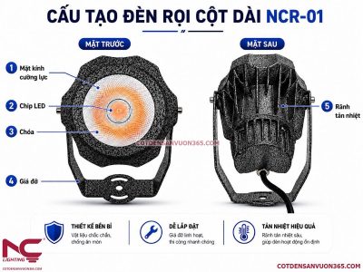 Đèn Rọi Cột Dài NCR-01