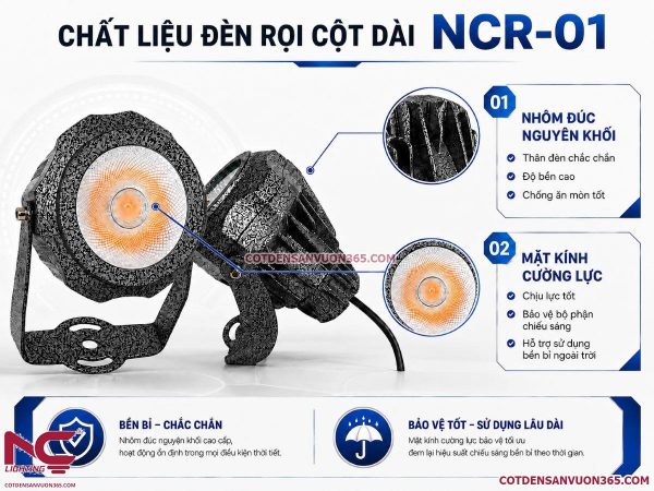 Đèn Rọi Cột Dài NCR-01