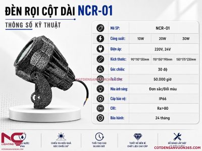 Đèn Rọi Cột Dài NCR-01
