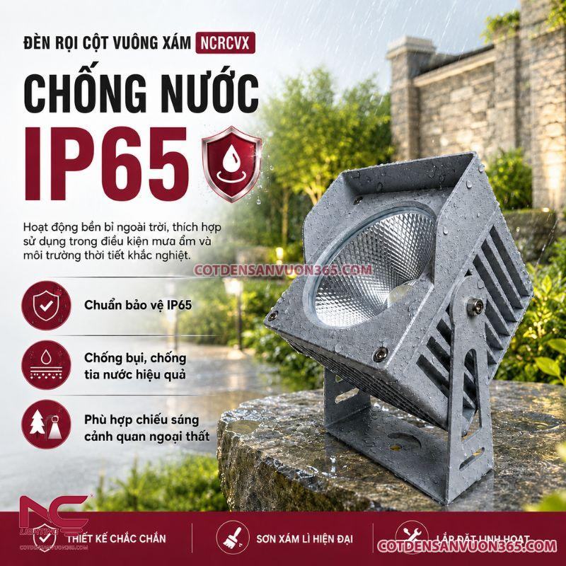 Đèn Rọi Cột Vuông Xám NCRCVX 32 Đèn Rọi Cột Vuông Xám NCRCVX