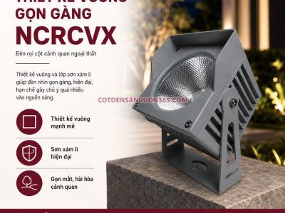 Đèn Rọi Cột Vuông Xám NCRCVX 22 Đèn Rọi Cột Vuông Xám NCRCVX