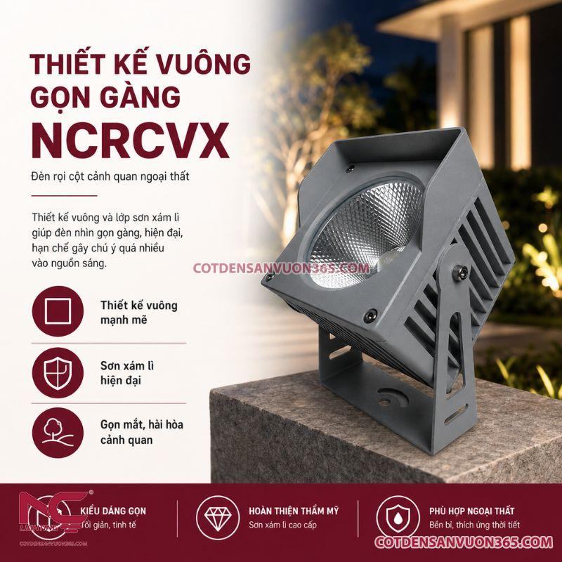 Đèn Rọi Cột Vuông Xám NCRCVX 27 Đèn Rọi Cột Vuông Xám NCRCVX