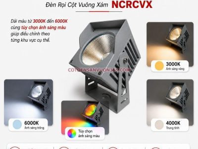 Đèn Rọi Cột Vuông Xám NCRCVX 21 Đèn Rọi Cột Vuông Xám NCRCVX