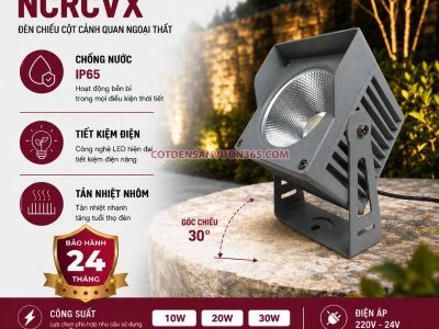 Đèn Rọi Cột Vuông Xám NCRCVX 16 Đèn Rọi Cột Vuông Xám NCRCVX