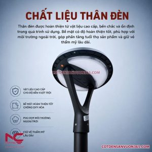 Cột đèn sân vườn năng lượng mặt trời DN32