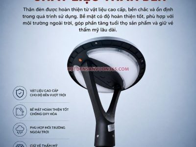 Cột đèn sân vườn năng lượng mặt trời DN32