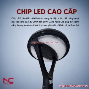 Cột đèn sân vườn năng lượng mặt trời DN32