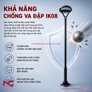 Cột đèn sân vườn năng lượng mặt trời DN32