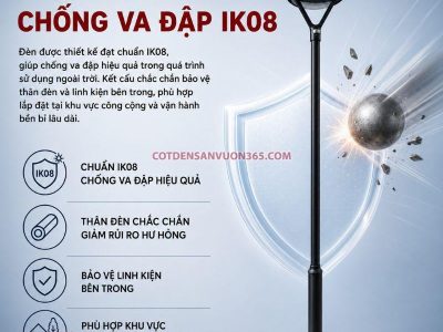 Cột đèn sân vườn năng lượng mặt trời DN32