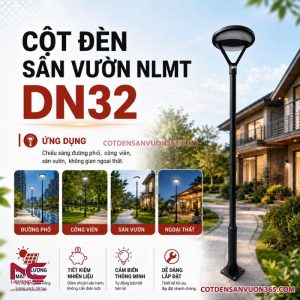 Cột đèn sân vườn năng lượng mặt trời DN32