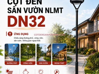 Cột đèn sân vườn năng lượng mặt trời DN32