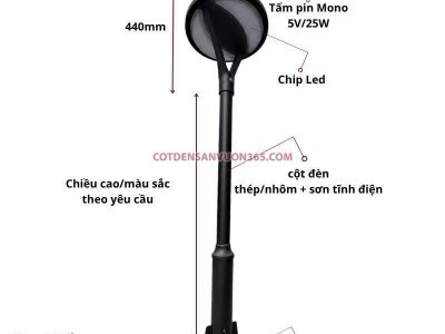 Cột đèn sân vườn năng lượng mặt trời DN32