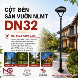 Cột đèn sân vườn năng lượng mặt trời DN32