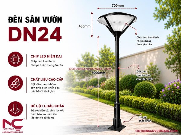 Cột đèn sân vườn DN24