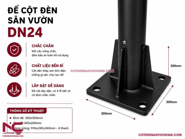 Cột đèn sân vườn DN24