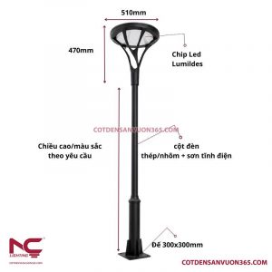 Cột đèn sân vườn DN30