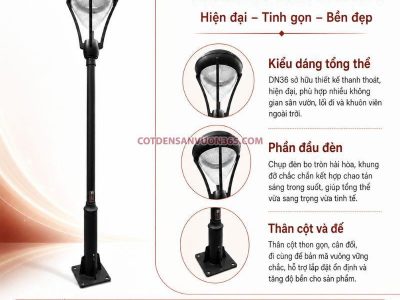Cột đèn sân vườn DN36