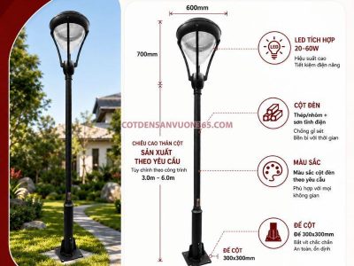 Cột đèn sân vườn DN36