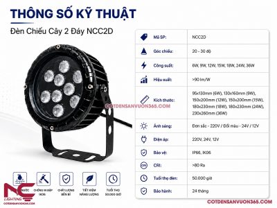 Đèn Chiếu Cây 2 Đáy NCC2D 19 Đèn Chiếu Cây 2 Đáy NCC2D