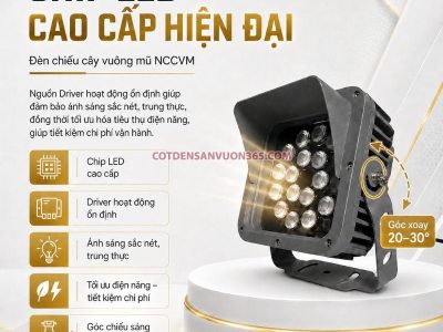 Đèn Chiếu Cây Vuông Mũ NCCVM