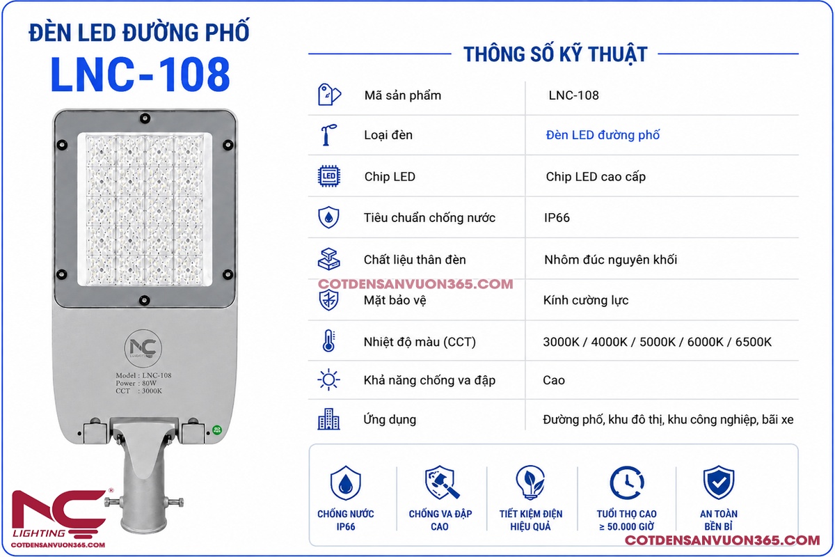 Đèn đường LED LNC-108 10 Đèn đường LED LNC-108