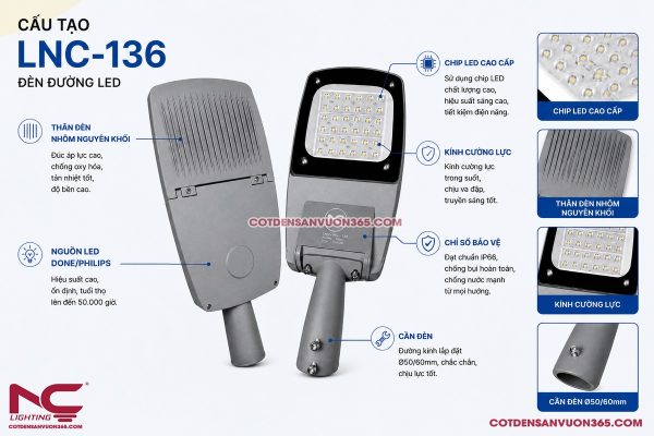Đèn đường led LNC-136
