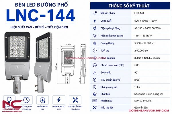 Đèn đường led LNC-144