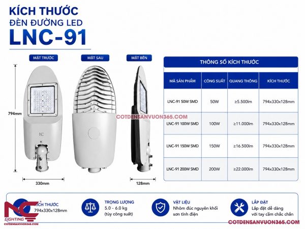Đèn đường LED LNC-91
