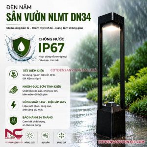 Đèn nấm sân vườn năng lượng mặt trời DN34 19 Đèn nấm sân vườn năng lượng mặt trời DN34