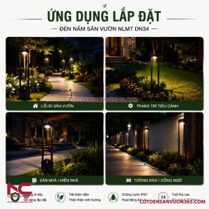 Đèn nấm sân vườn năng lượng mặt trời DN34 24 Đèn nấm sân vườn năng lượng mặt trời DN34