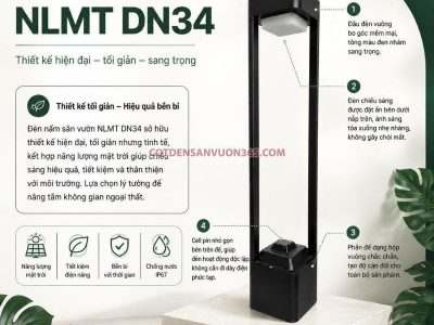 Đèn nấm sân vườn năng lượng mặt trời DN34