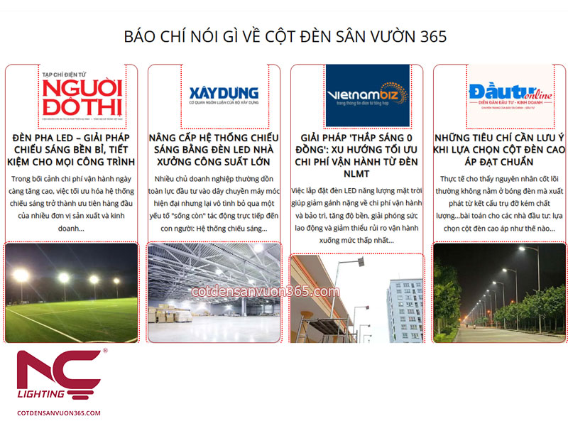 Báo chí nói về Cột Đèn Sân Vườn 365