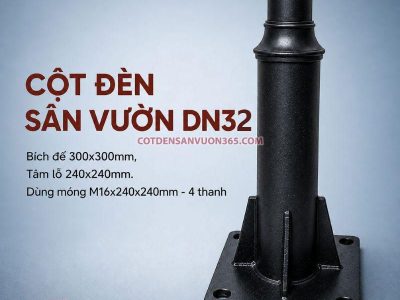 Cột đèn sân vườn năng lượng mặt trời DN32