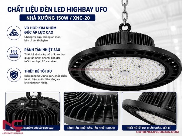 Đèn LED Nhà Xưởng Highbay UFO 150W XNC-20